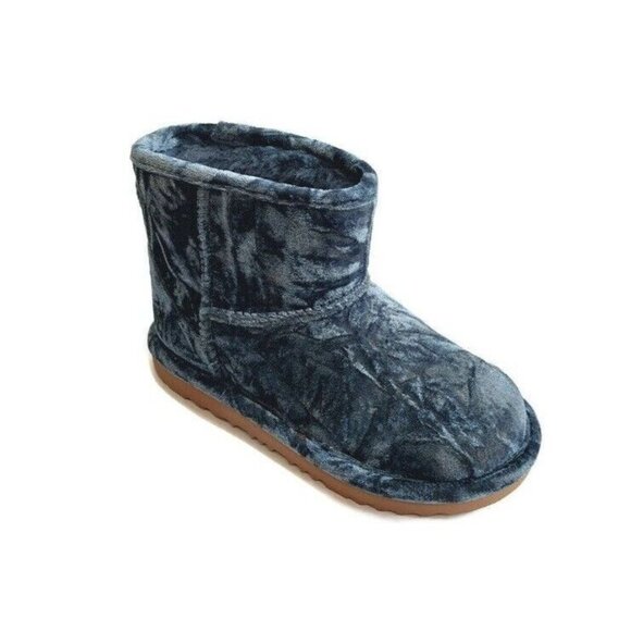UGG Classic Mini II Velvet Fashion Winter Boots Big Girls 3 Ocean Blue 1142070K - Picture 1 of 8
